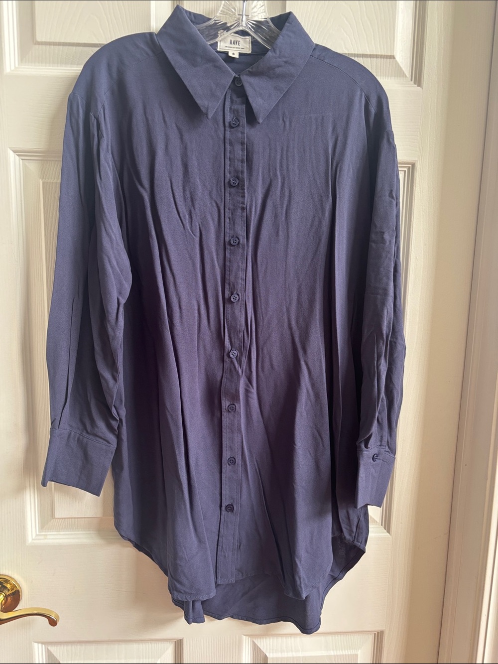Have Women's Navy Button-Down Oversized Shirt
